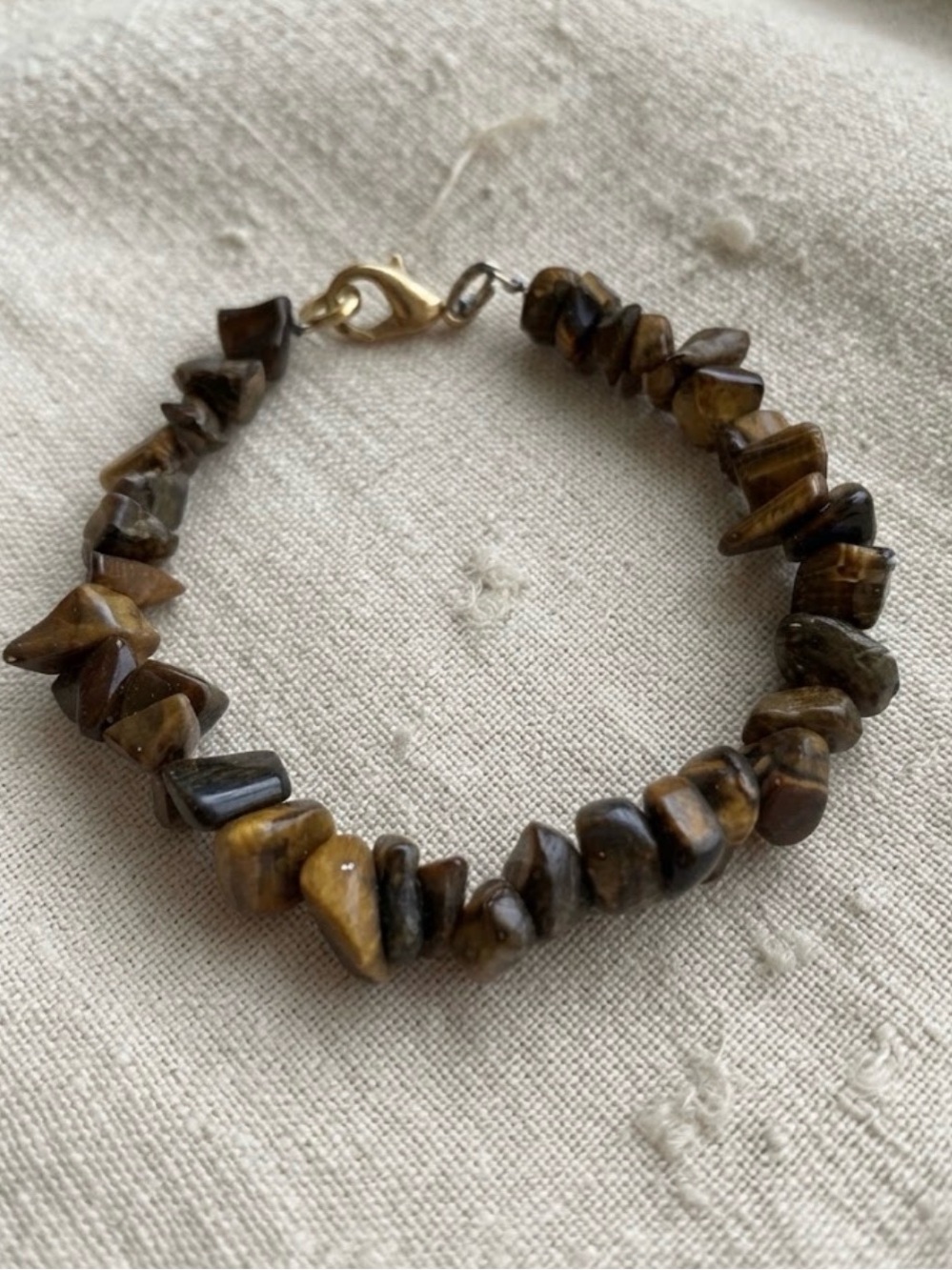 Tiger's Eye Chip Bracelet - Brown Gemstone Stretch Bracelet